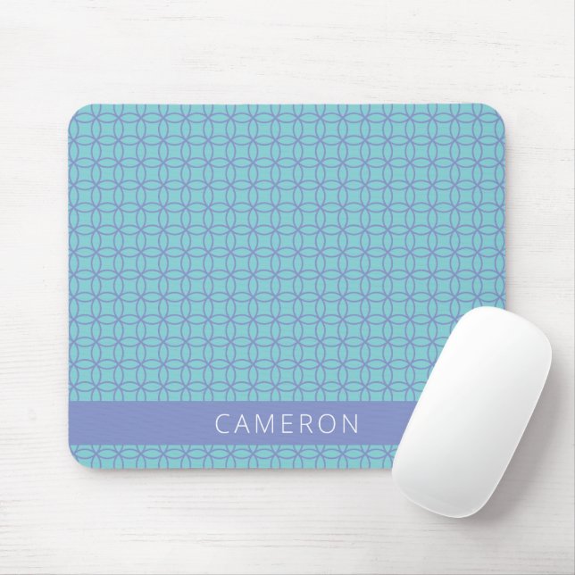 Mousepad Tampo de mesa personalizado geométrico azul-pervin (Com mouse)
