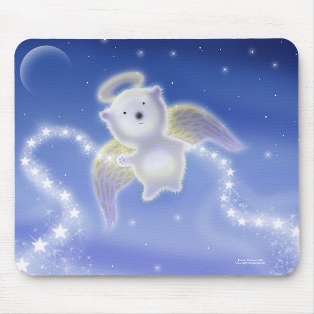 Mousepad Tampo de Mouse Anjo Ursinho Polar Fofo (Frente)