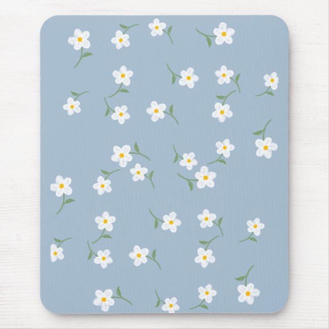Mousepad Tampo de mouse azul empoeirado com padrão de marga (Frente)
