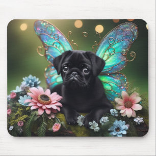Mousepad Tampo de Mouse Cachorrinho Pug Fada Encantada em F