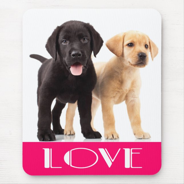Mousepad Tampo de Mouse Cachorro Labrador Retriever Amarelo (Frente)