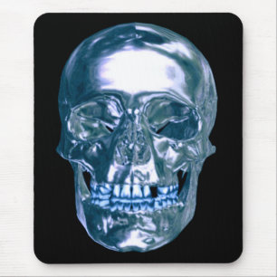 Mousepad Tampo de Mouse Caveira Cromo Azul