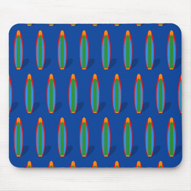 Mousepad Tampo de Mouse com Design de Prancha de Surf Azul (Frente)