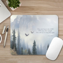 Tampo de Mouse com Escritura de Isaías 40:31 Asas 