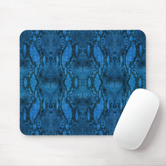 Mousepad Tampo de Mouse com Impressão de Pele de Cobra Azul (Com mouse)
