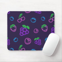 Tampo de Mouse com Padrão de Frutas Neon