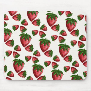 Mousepad Tampo de Mouse com Padrão de Morango Doce Fruta