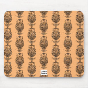 Mousepad Tampo de Mouse - Coruja (padrão laranja)