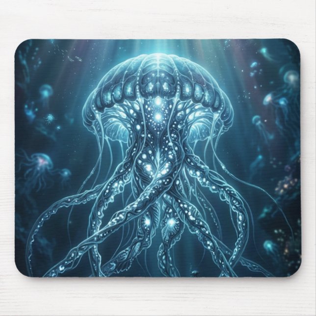 Mousepad Tampo de Mouse de Jogo de Água-viva Bioluminescent (Frente)