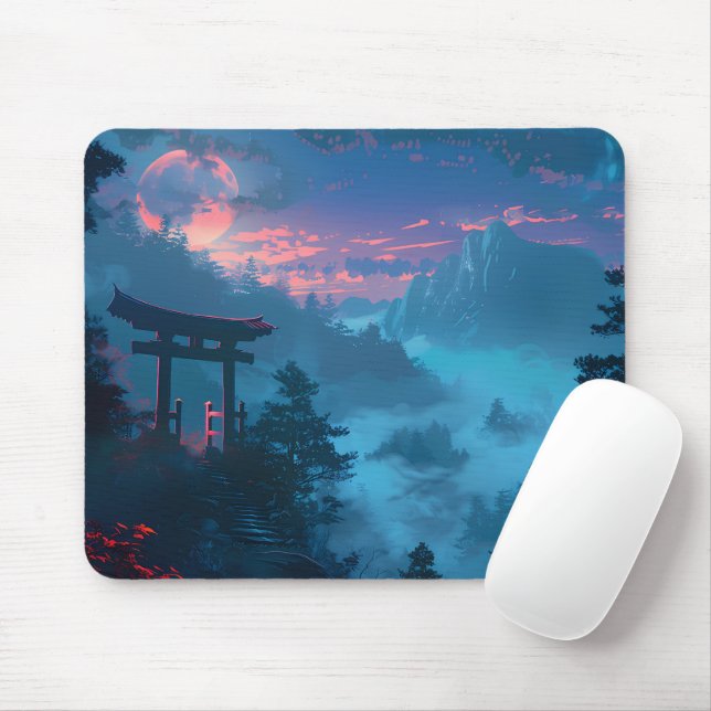 Mousepad Tampo de Mouse do Portão Torii Japonês Místico (Com mouse)