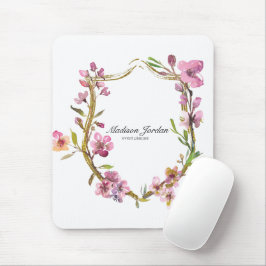 Mousepad Tampo de Mouse Flor de Cerejeira Rosa