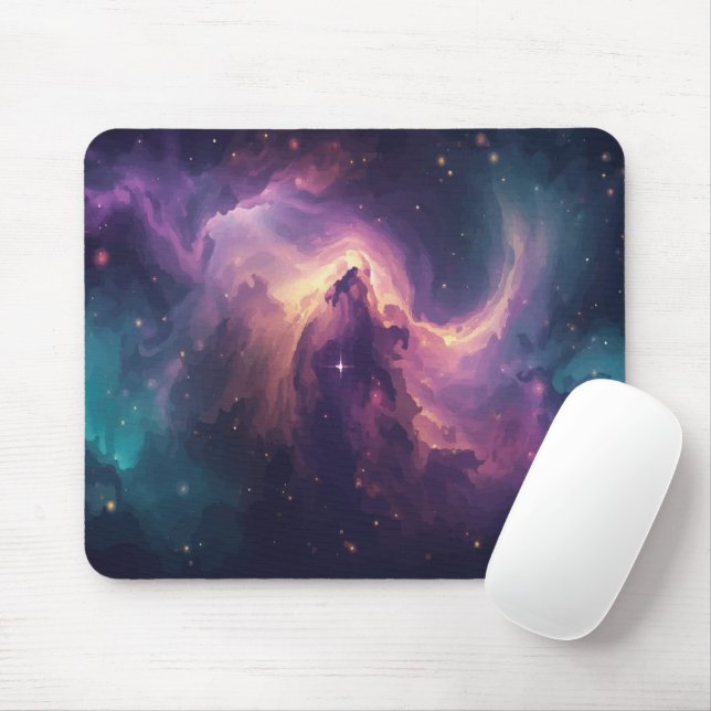 Mousepad Tampo de Mouse Galáxia Nebulosa Cósmica (Com mouse)