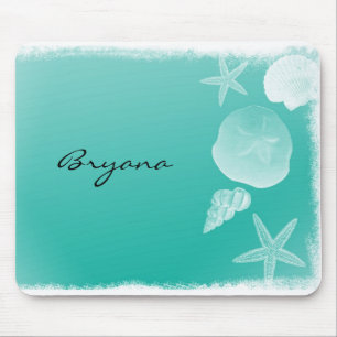 Mousepad Tampo de Mouse Mar Água-Marinha Praia Conchas