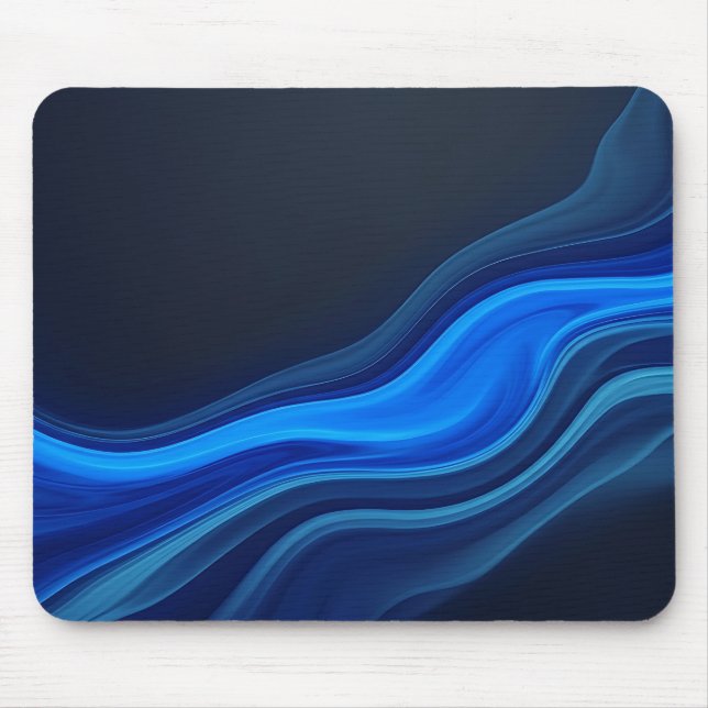 Mousepad Tampo de Mouse Ondas de Fluido Azul Elétrico (Frente)