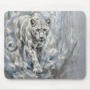 Mousepad Tampo de Mouse Pantera Branca – Arte de Mesa Majes