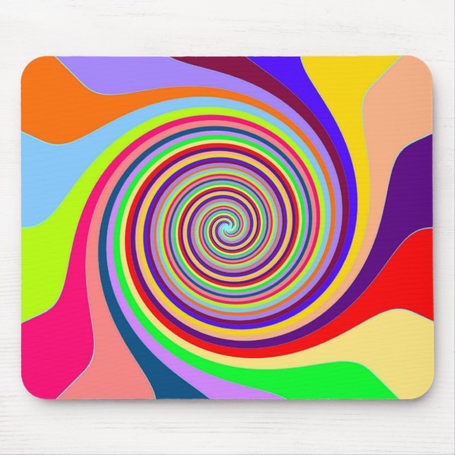 Mousepad Tampo de Mouse Redemoinho Multicolorido Abstrato (Frente)