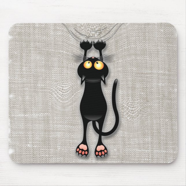 Mousepad Tampo de rato de tecido engraçado do gato arranhan (Frente)