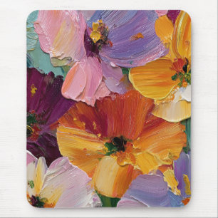 Mousepad Tampo Vibrante de Pintura Floral para Mouse