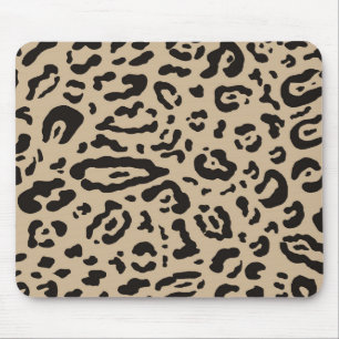 Mousepad Tan Marrom e Preto Estampa de Onça Leopardo Animal