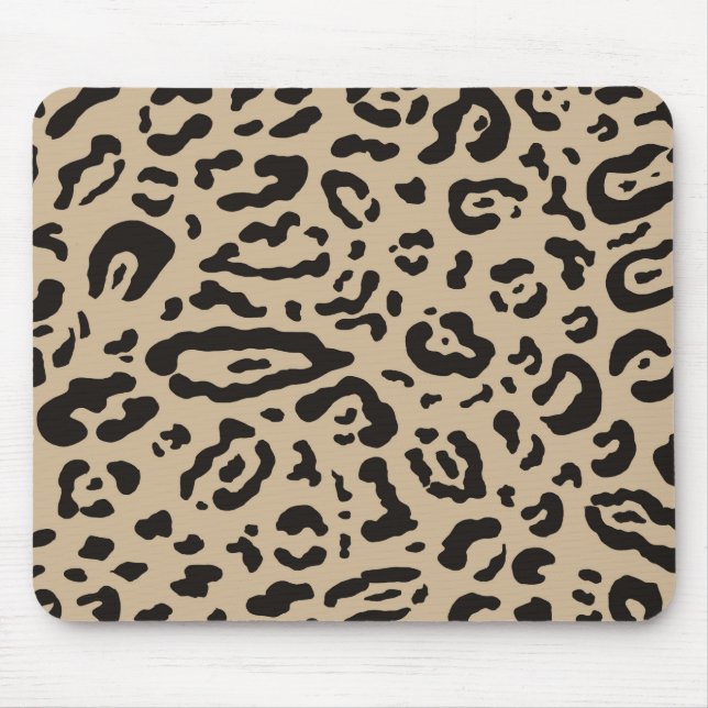 Mousepad Tan Marrom e Preto Estampa de Onça Leopardo Animal (Frente)