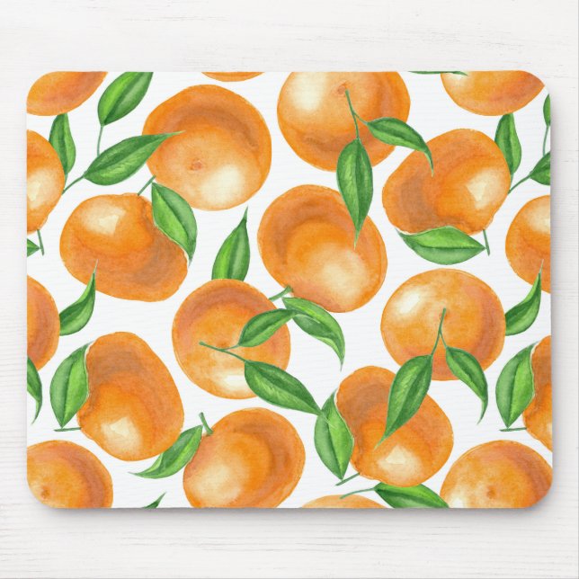 Mousepad Tangerinas de aquarela (Frente)