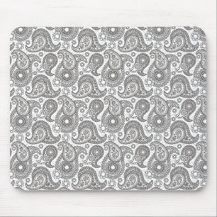 Mousepad Tangerine Black Paisley
