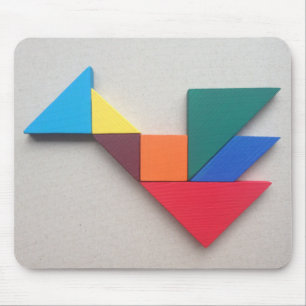 Mousepad Tangram colorido do dragão