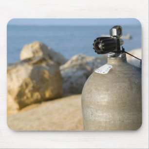 Mousepad Tanque do mergulho autónomo na praia