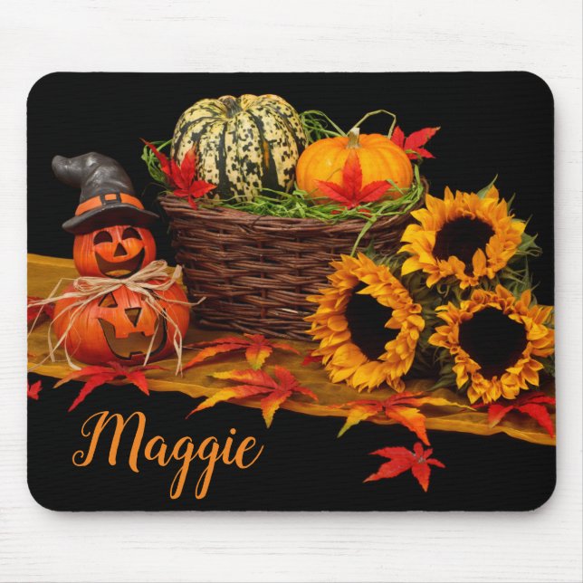 Mousepad Tapa de Mouse da Estação de Outono Halloween Outub (Frente)