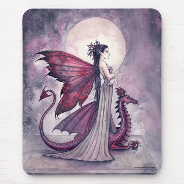 Mousepad Tapeçaria de Rato Fada Gótica e Dragão (Frente)