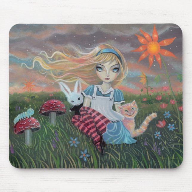 Mousepad Tapeçaria de Rato Fantasia Alice no País das Marav (Frente)