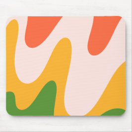 Mousepad Tapeçaria de Rato Linhas Fluidas Onduladas Abstrat