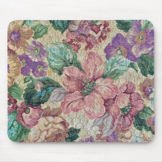 Mousepad tapeçaria floral retrô (Frente)