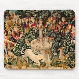 Mousepad Tapeçarias de Unicórnio Medieval Impressas: Met Cl