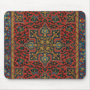 Mousepad Tapete de Carpete Persa Vermelho Azul Clássico