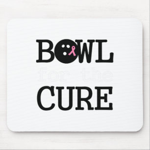 Mousepad Tapete de Fita Rosa, Cancer de Mama de boliche par