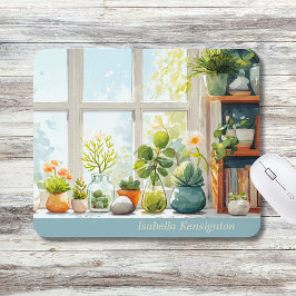 Mousepad Tapete de Mesa Casa Botânica Cacto Suculento