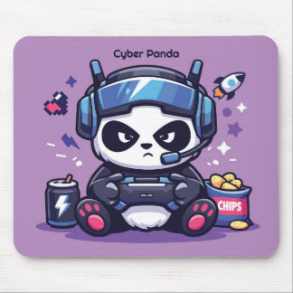 Mousepad Tapete de Mesa Cyberpunk Panda Gamer - Tapete de M