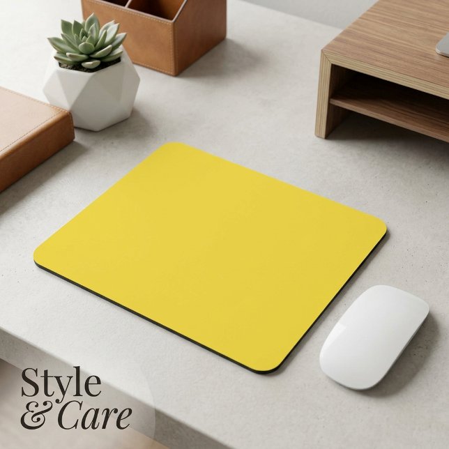 Mousepad Tapete de Mouse Amarelo Mostarda com Toque Elegant (Mustard Yellow Mouse Pad with Elegant Touch)