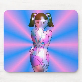 Mousepad Tapete de Mouse Anime Cyber Menina Y2K Estrela Ros