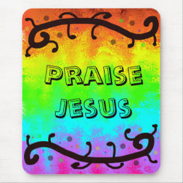 Mousepad Tapete de Mouse Arco-íris Louvando a Jesus