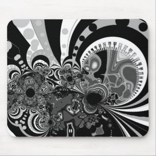 Mousepad Tapete de Mouse Arte Moderna Preto Branco