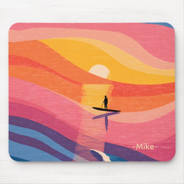 Mousepad Tapete de Mouse Bauhaus Sunset Nome Personalizado (Frente)