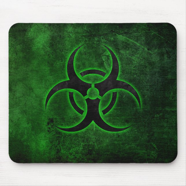 Mousepad Tapete de Mouse Biohazard Verde e Preto (Frente)