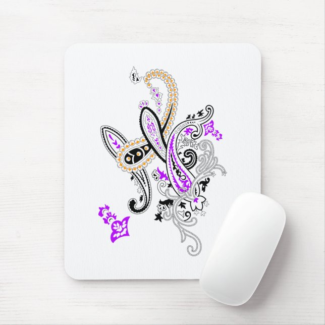 Mousepad Tapete de Mouse Botânico Paisley de Luxo (Com mouse)