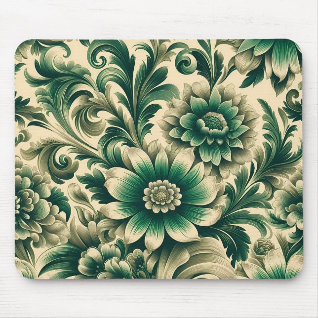 Mousepad Tapete de Mouse Botânico Verde (Frente)