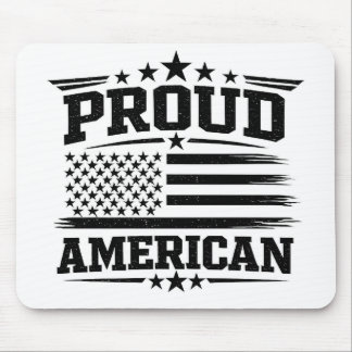 Mousepad Tapete de Mouse Branco Bandeira EUA Americano Orgu