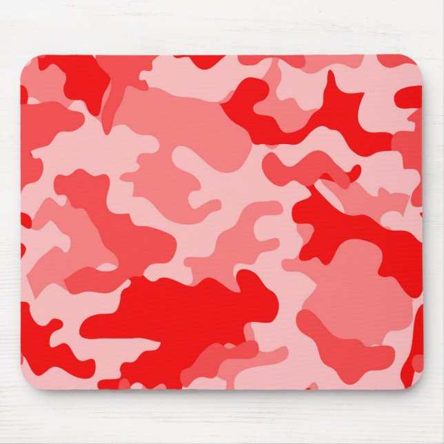 Mousepad Tapete de Mouse Camuflado Vermelho (Frente)