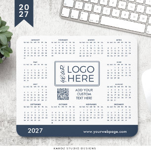 Mousepad Tapete de Mouse com Calendário 2027 do Logotipo Co
