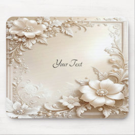 Mousepad Tapete de Mouse com Flores de Marfim